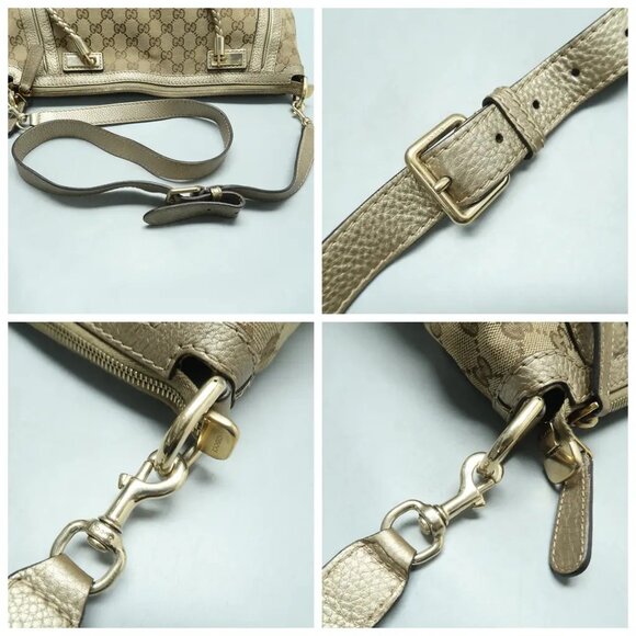 GUCCI Bella Brown Cloth Satchel 615-021425 - Picture 8 of 12
